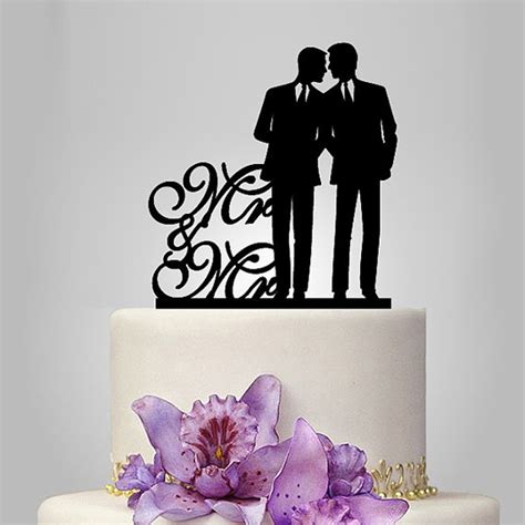 2017 Real Rushed Acrylic Gay Mr And Mr Wedding Cake Topper Wedding Stand