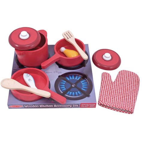 melissa doug play kitchen accessory set pot pans