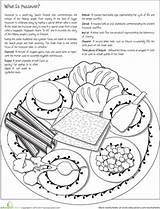 Passover Seder Plate Coloring Meal Color Bible Crafts Kids Pages Jewish Worksheets Education Easter Fun Worksheet Printable Pesach Activities Activity sketch template