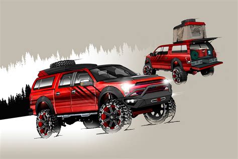 ford previews custom pickups  suvs debuting  sema  roadcom
