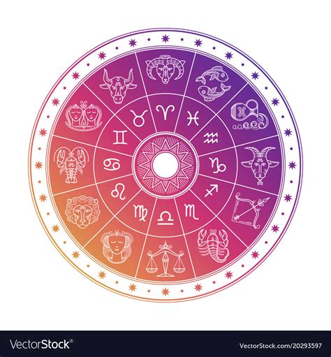 colorful astrology circle design  horoscope vector image