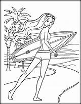 Barbie Coloring Pages Beach Printable Getcolorings Color Print sketch template