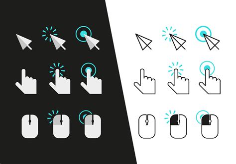 mouse click icons vector   vector art stock graphics