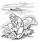 Jonah Coloring Praying Whale God Swallowed Being After Netart Color sketch template
