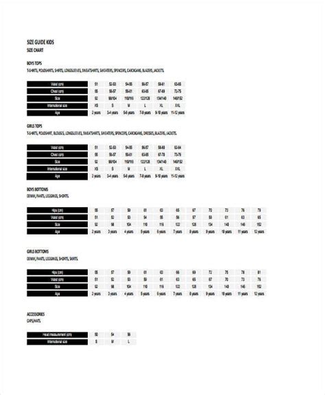 kids chart templates