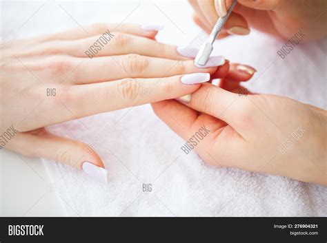 spa manicure french image photo  trial bigstock