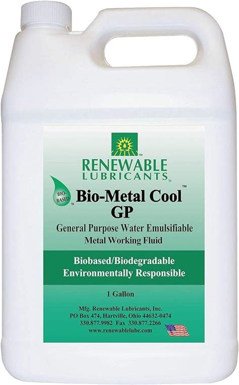 renewable lubricants water soluble cutting oil concentrate coolant  gal bottle  ea