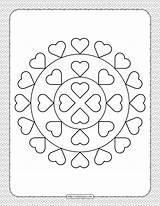 Coloring Hearts Valentine Valentines sketch template
