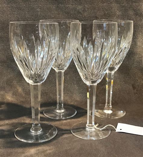 set of 4 waterford irish crystal carina claret wine glass stemware
