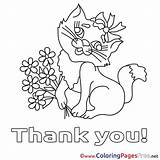 Thank Coloring Pages Flowers Printable Cat Service Card Cards Kids Color Waldo Getdrawings Sheet Teacher Getcolorings Colorings Print sketch template