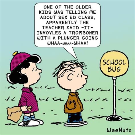 linus lucy sex ed education peanuts cartoon weenuts funny