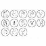 Birthday Happy Bubble Letters Coloring Pages Outline Printable Banners Template Banner Printablee Via sketch template