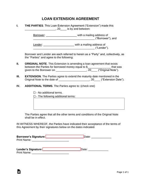 loan agreement templates  word eforms