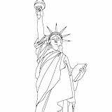 Coloring Liberty Statue Pages Post sketch template