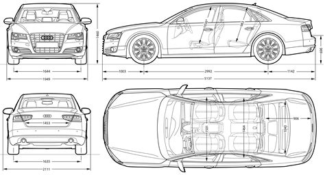 audi  sedan  blueprints  outlines