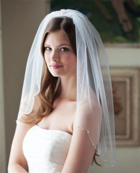 1 Layer White Ivory Cut Edge Wedding Veil Lace Bride Veil Blusher Veil