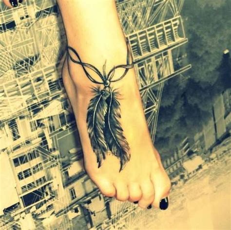 45 Awesome Feather Tattoo Ideas Addicfashion Foot Tattoos Feather