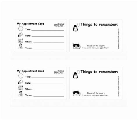 appointment reminder cards template  beautiful  appointment cards