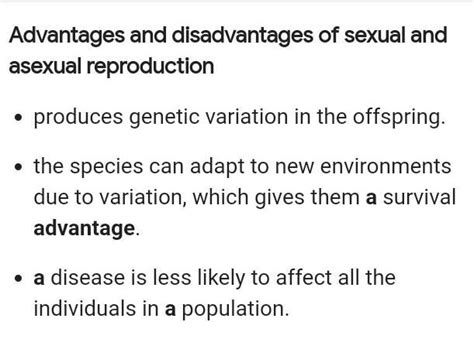 Cite One Of The Advantages And Disadvantages Of Asexual Reproduction
