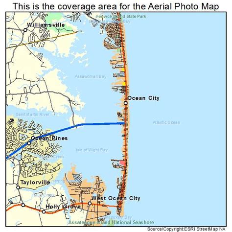 aerial photography map  ocean city md maryland