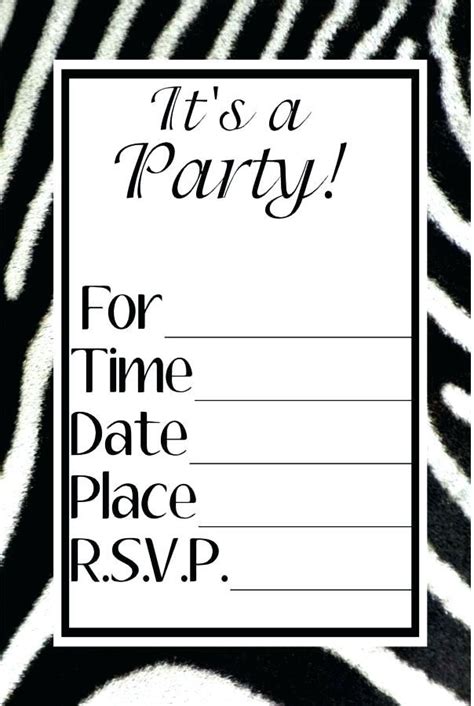 party invitation templates black  white print birthday invitations