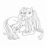 Kleurplaat Prinses Principessa Paard Bella Cavallo Prinsessen Tekeningen Mooiste sketch template