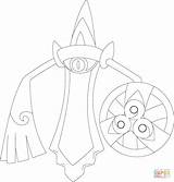 Coloring Pages Pokemon Aegislash Malamar Lineart Sword Form Template Sketch Deviantart sketch template