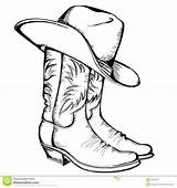 Hat Drawing Cowgirl Coloring Paintingvalley Cowboy Boots sketch template