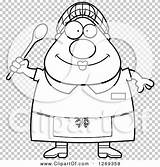 Lunch Lady Clipart Chubby Illustration Cartoon Happy Royalty Vector Thoman Cory sketch template