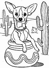 Coloring Chihuahua Pages Cactus Dog Fiesta Printable Pottery Inside Tree Color Drawing Getdrawings Netart Getcolorings Cartoon Print sketch template