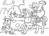 Horse Coloring Pages Herding Cows sketch template
