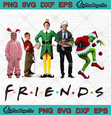 friends christmas  characters svg png eps dxf ralphie kevin elf