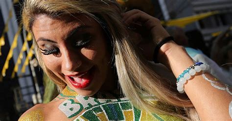 Footie Fans Strip Off For Body Painting At World Cup And
