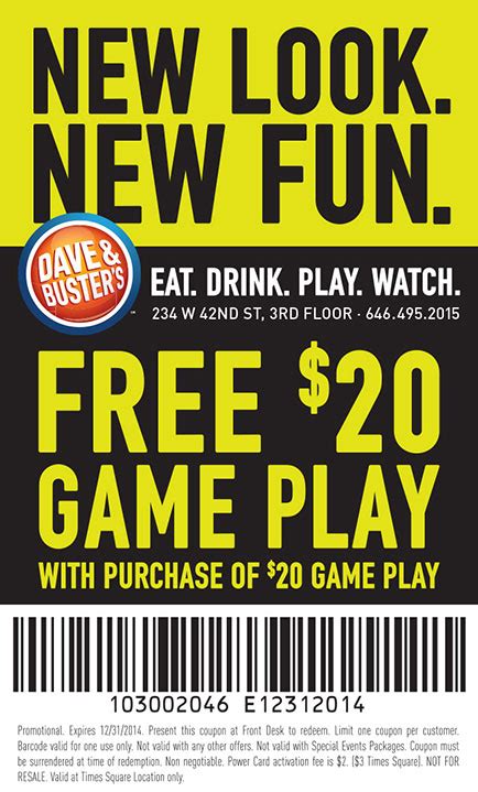 dave busters times square coupon city guide magazine