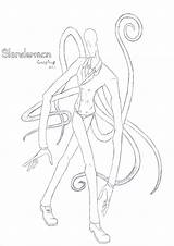 Slenderman Coloring Pages Slender Man Lineart Scary Deviantart Template Colour sketch template