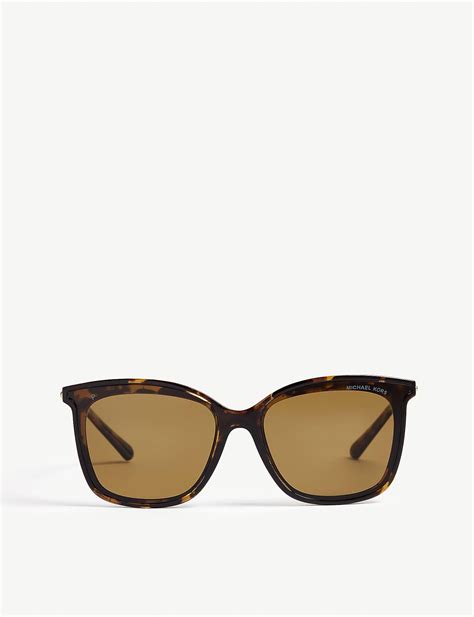 michael kors zermatt square frame sunglasses in brown lyst