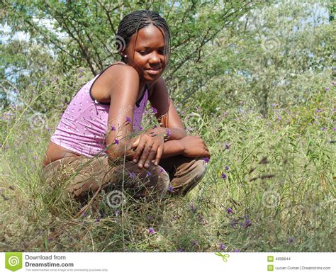 tswana girl in the bush stock images image 4998844