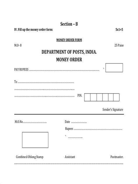 money order  examples format   trace