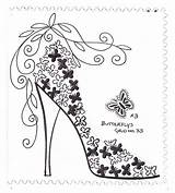 Shoe Shoes Butterfly Parchment Broderi Pattern Quilling Patterns Bånd Choose Board Lesley Cards sketch template