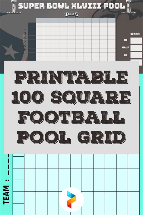 printable  square football pool grid printableecom