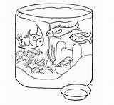 Fish Coloring Bowl Pages Library Drawing sketch template
