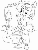 Krishna Coloring Pages Baby Painting Little Sketch Drawing Kids Lord Artist Bheem Outline Cartoon Drawings Doing Great Colouring Color Coloringhome sketch template