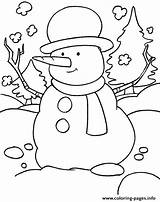 Coloring Winter Snowman B015 Preschool Pages Printable sketch template