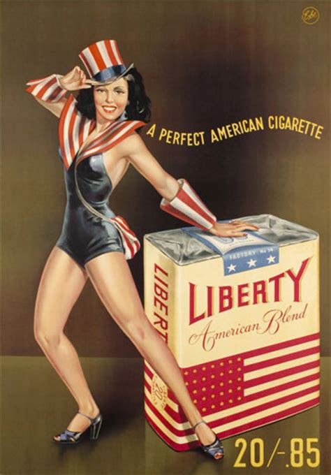 Liberty Pin Up Girl American Cigarette 1947 Mad Men Art