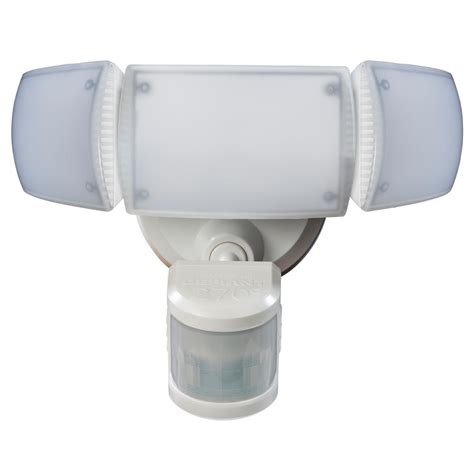 defiant  white motion activated outdoor integrated led triple head flood light
