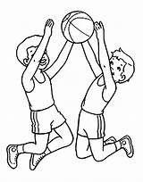 Basketball Coloring Pages Kids Boys Jump Two Color Children Air Colouring Printable Print Celtics Funny Netball Play Boston Coloriage Justcolor sketch template