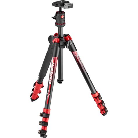 manfrotto befree color aluminum travel tripod red mkbfrard bh