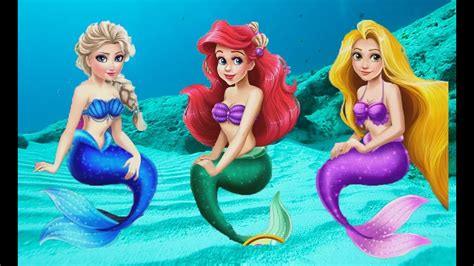 Disney Mermaid Princess Elsa And Rapunzel Has Invited Ariel