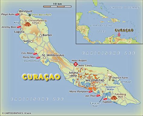 kaart curacao kaart