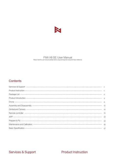 fimi xse user manual  unmanned aerial vehicle camera